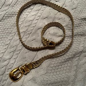 Shiny Gold Braided Woven Belt